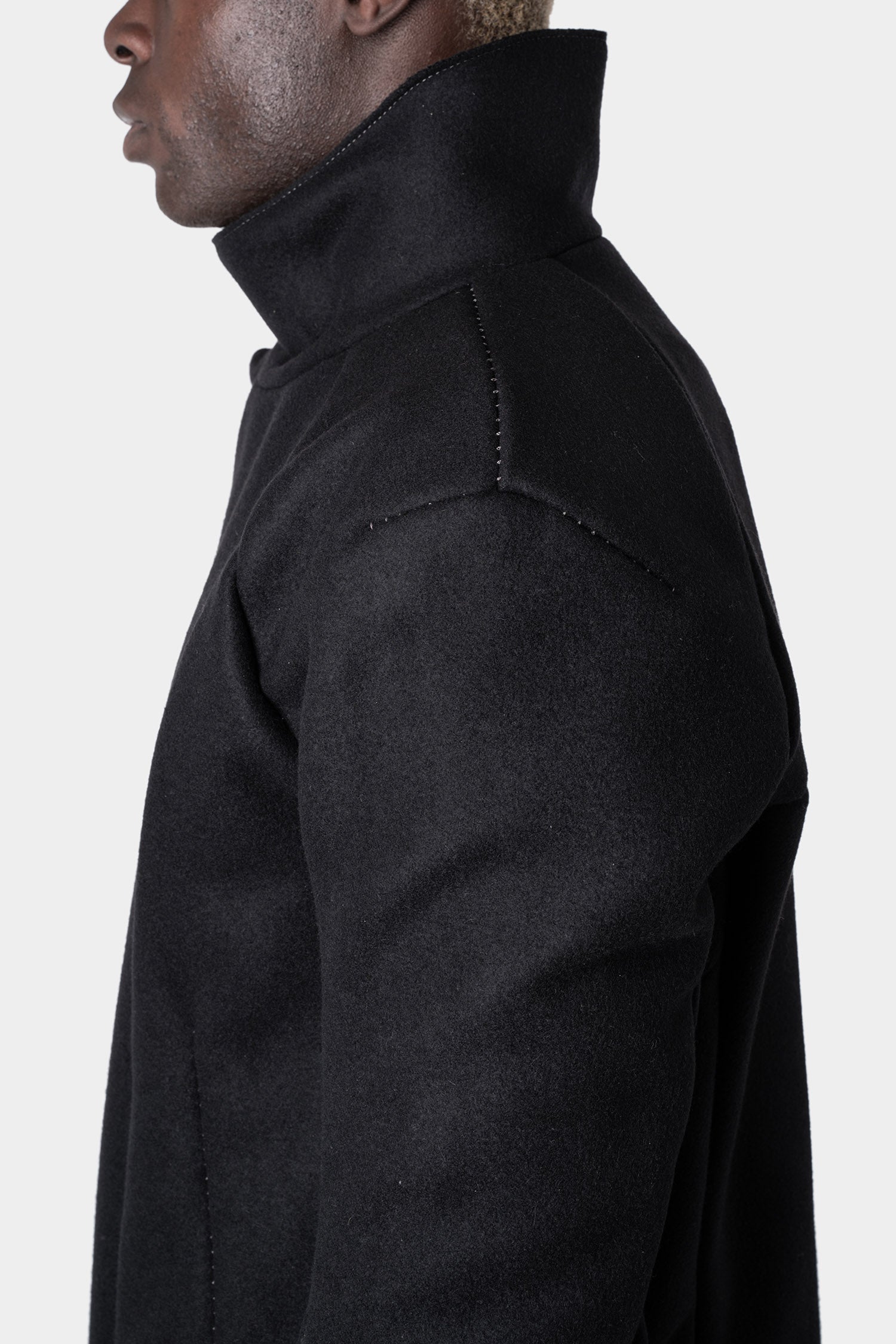 Wool / cashmere moto coat