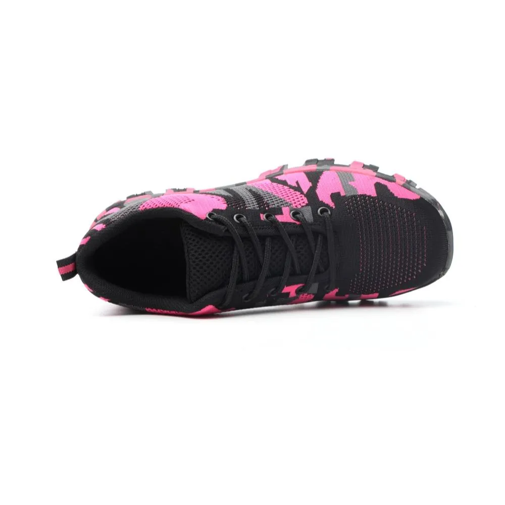 YSK 526: Camo Steel Toe Fashion Shoes (Pink)